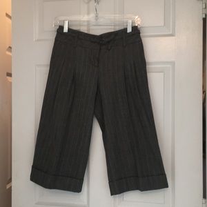 Dress 3/4 pants.  Gray with light pin stripe